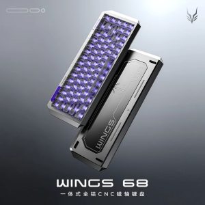 金河田一体式全铝 CNC 磁轴键盘 WINGS 68 发售，到手价 499 元