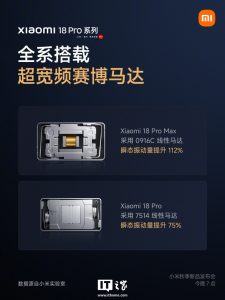 小米 18 Pro 系列手机官宣全系搭载超宽频赛博马达：覆盖 26 大类、183 个场景