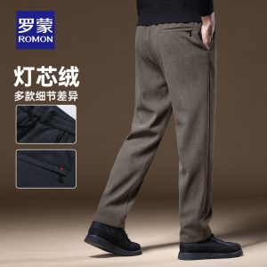 罗蒙官方旗舰店：灯芯绒休闲长裤 39 元大促（加绒款同价）