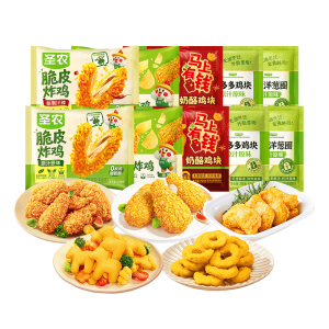 鸡块炸鸡洋葱圈：圣农炸货 10 袋 4.8 斤 58 元大促（京东百补超百元）